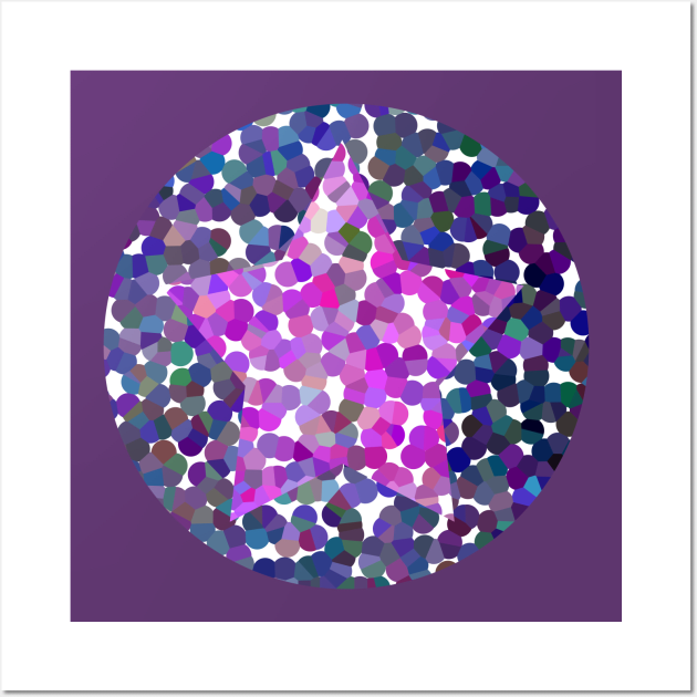 Purple Dotty Star Wall Art by ellenhenryart